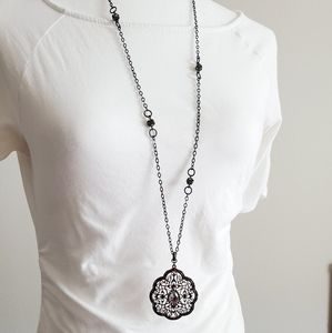 Premier Designs Long Silver Necklace